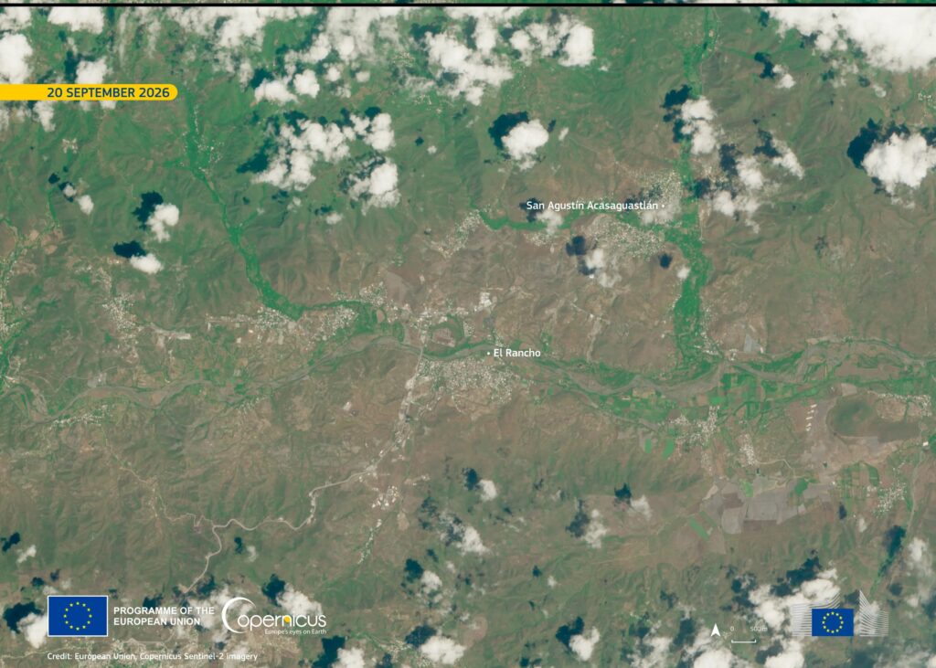 Satellite image of drought in the Motagua Valley, Guatemala, Sept 20, 2026